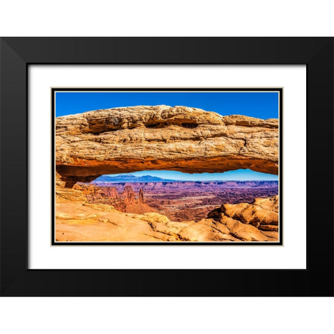 Mesa Arch- Red Rock Canyons- Canyonlands National Park- Moab- Utah. Black Modern Wood Framed Art Print with Double Matting by Perry, William
