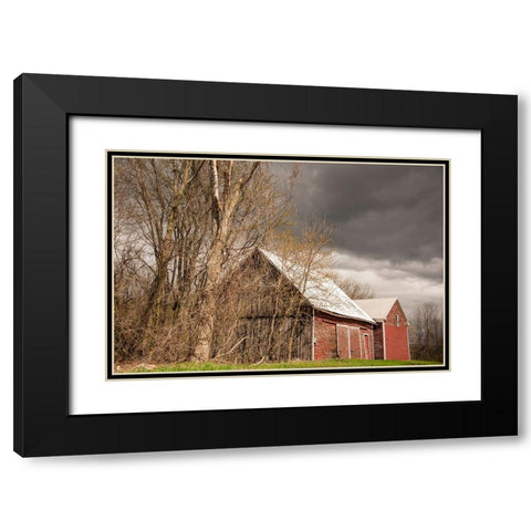 USA-Vermont-Champlain Valley-Weybridge-barn Black Modern Wood Framed Art Print with Double Matting by Jones, Allison
