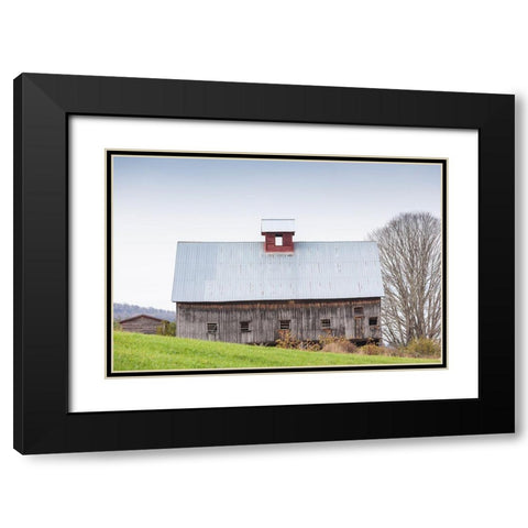 USA-Vermont-Rockingham. Barn Black Modern Wood Framed Art Print with Double Matting by Bibikow, Walther