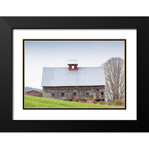 USA-Vermont-Rockingham. Barn Black Modern Wood Framed Art Print with Double Matting by Bibikow, Walther