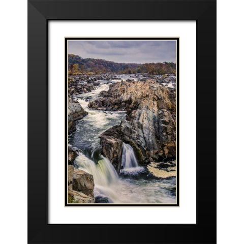 Virginia, Great Falls Rapids on Potomac River Black Modern Wood Framed Art Print with Double Matting by OBrien, Jay