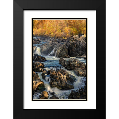 Virginia, Great Falls Rapids on Potomac River Black Modern Wood Framed Art Print with Double Matting by OBrien, Jay