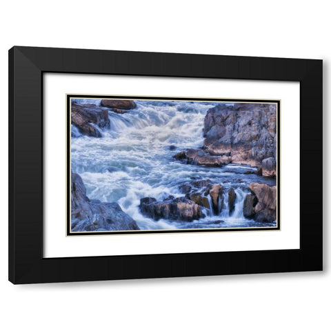 Virginia, Great Falls Rapids on Potomac River Black Modern Wood Framed Art Print with Double Matting by OBrien, Jay