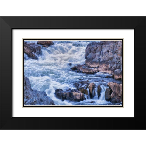 Virginia, Great Falls Rapids on Potomac River Black Modern Wood Framed Art Print with Double Matting by OBrien, Jay