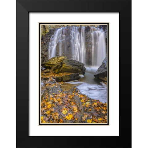 Virginia, McLean Waterfall in Great Falls SP Black Modern Wood Framed Art Print with Double Matting by OBrien, Jay