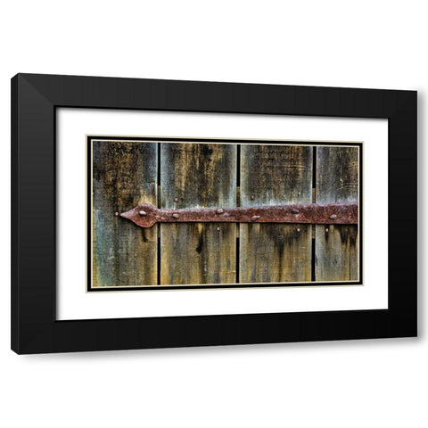VA, Roanoke, Explore Park Rusty barn door brace Black Modern Wood Framed Art Print with Double Matting by Paulson, Don