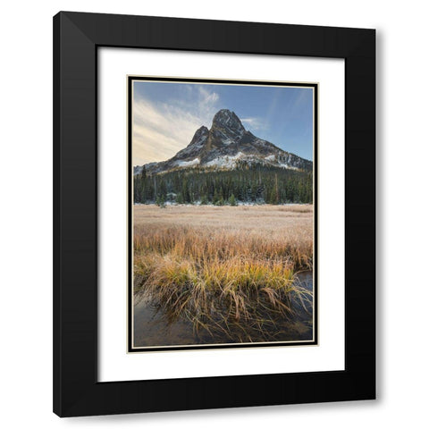 Liberty Bell Mountain and meadows of Washington State Pass North Cascades-Washington State Black Modern Wood Framed Art Print with Double Matting by Majchrowicz, Alan