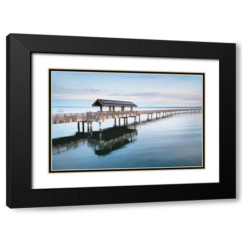 Boulevard Park Boardwalk-Taylor Dock on Bellingham Bay-Bellingham Black Modern Wood Framed Art Print with Double Matting by Majchrowicz, Alan