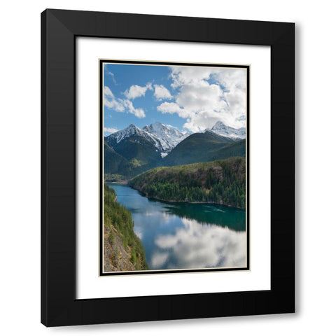 Colonial Peak-Pyramid Peak-and Diablo Lake-Ross Lake National Recreation Area-North Cascades Black Modern Wood Framed Art Print with Double Matting by Majchrowicz, Alan