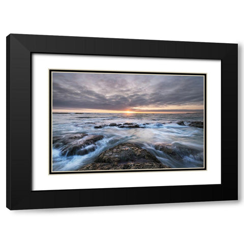 Kalaloch Beach 4 at sunset-Olympic National Park-Washington State Black Modern Wood Framed Art Print with Double Matting by Majchrowicz, Alan