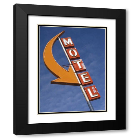 Washington, Cle Elum Detail of plain motel sign Black Modern Wood Framed Art Print with Double Matting by Ross, Nancy ,  Steve