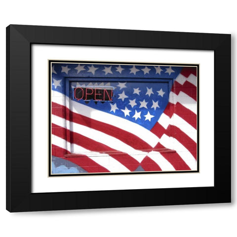 WA, Moses Lake Flag wall mural on a business Black Modern Wood Framed Art Print with Double Matting by Ross, Nancy ,  Steve