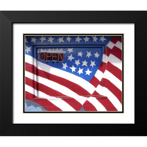WA, Moses Lake Flag wall mural on a business Black Modern Wood Framed Art Print with Double Matting by Ross, Nancy ,  Steve