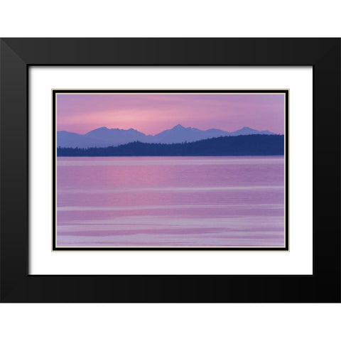 WA, San Juans, view over Haro Straight at sunset Black Modern Wood Framed Art Print with Double Matting by Paulson, Don