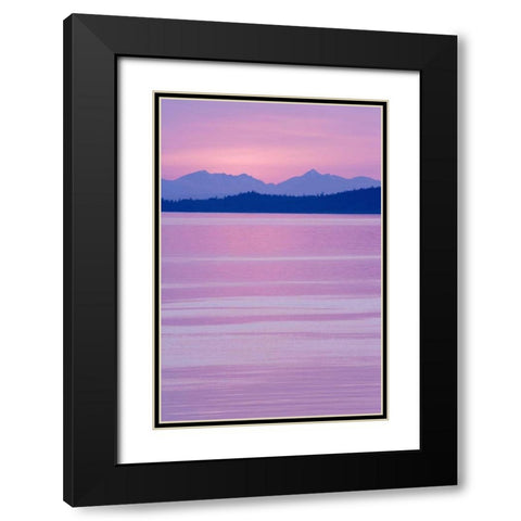 WA, San Juans, view over Haro Straight at sunset Black Modern Wood Framed Art Print with Double Matting by Paulson, Don