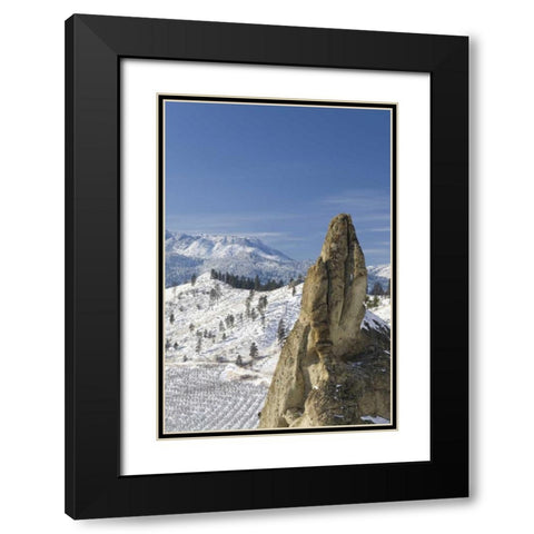WA, Peshastin Pinnacles SP Jutting rock towers Black Modern Wood Framed Art Print with Double Matting by Paulson, Don