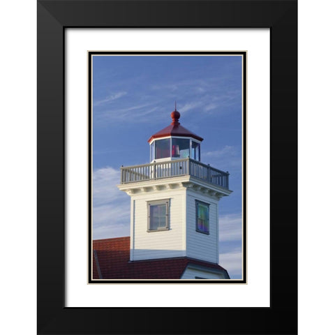WA, San Juans Top of Patos Island Lighthouse Black Modern Wood Framed Art Print with Double Matting by Paulson, Don