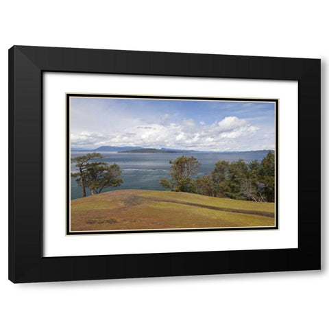 WA, San Juans Scenic overlook on Stuart Island Black Modern Wood Framed Art Print with Double Matting by Paulson, Don