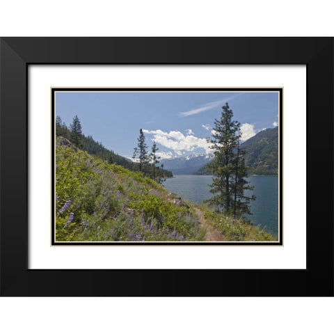 Washington, Stehekin Landscape of Lake Chelan Black Modern Wood Framed Art Print with Double Matting by Paulson, Don
