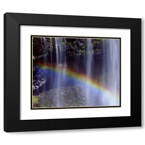 WA, Mount Rainer NP Rainbow at a waterfall Black Modern Wood Framed Art Print with Double Matting by Talbot Frank, Christopher