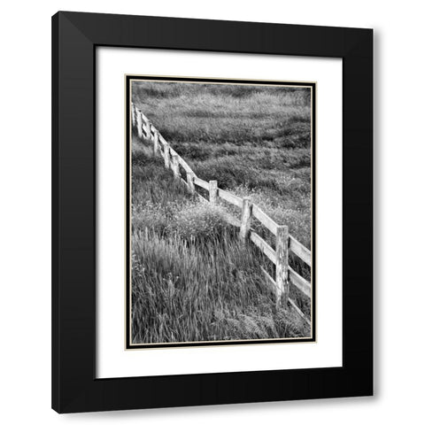 Washington Wooden fence in the Palouse country Black Modern Wood Framed Art Print with Double Matting by Flaherty, Dennis