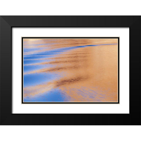 Utah, Glen Canyon NRA Boat wake patterns Black Modern Wood Framed Art Print with Double Matting by Paulson, Don