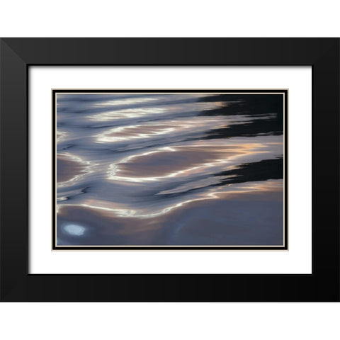 Canada, BC, Sunset on water wave patterns Black Modern Wood Framed Art Print with Double Matting by Paulson, Don