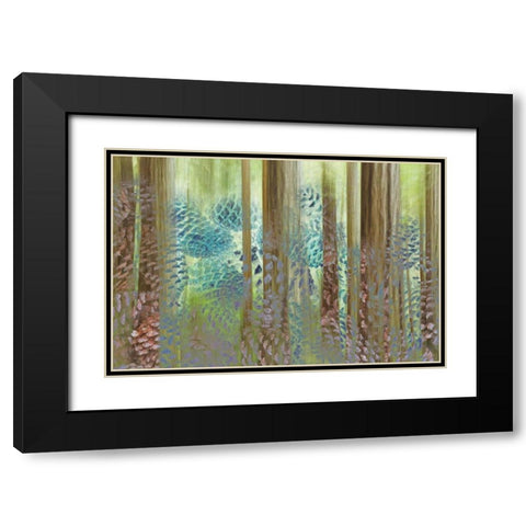 WA, Seabeck Collage of pine cones and trees Black Modern Wood Framed Art Print with Double Matting by Paulson, Don