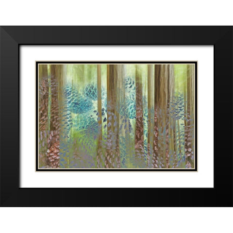 WA, Seabeck Collage of pine cones and trees Black Modern Wood Framed Art Print with Double Matting by Paulson, Don