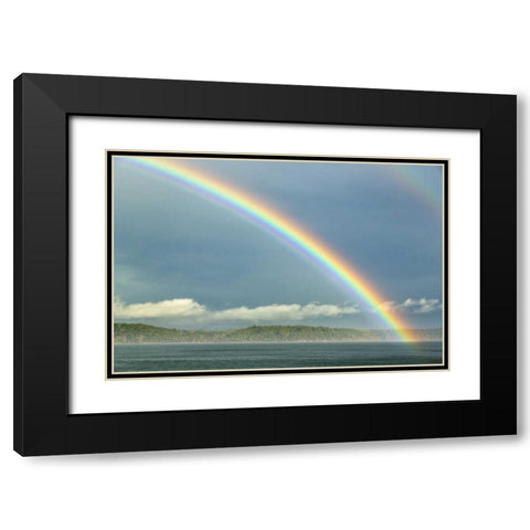 Washington, Seabeck Rainbow over Hood Canal Black Modern Wood Framed Art Print with Double Matting by Paulson, Don