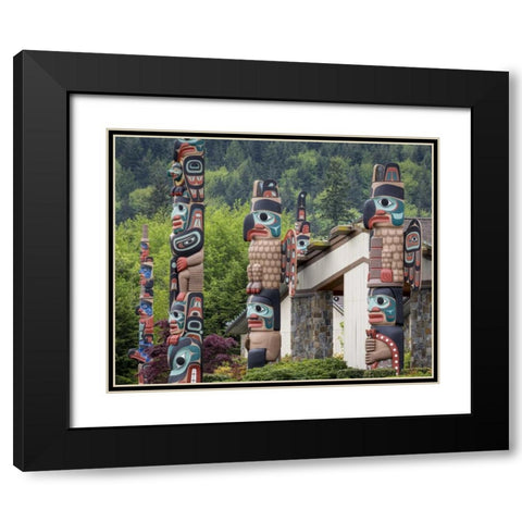 USA, Washington State, Jamestown Totem art PR Black Modern Wood Framed Art Print with Double Matting by Paulson, Don