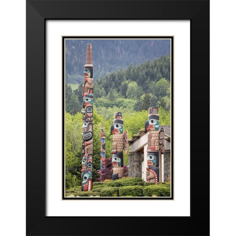 USA, Washington State, Jamestown Totem art PR Black Modern Wood Framed Art Print with Double Matting by Paulson, Don