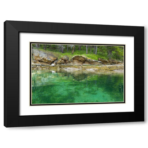 WA, San Juans Secluded bay on Sucia Island Black Modern Wood Framed Art Print with Double Matting by Paulson, Don
