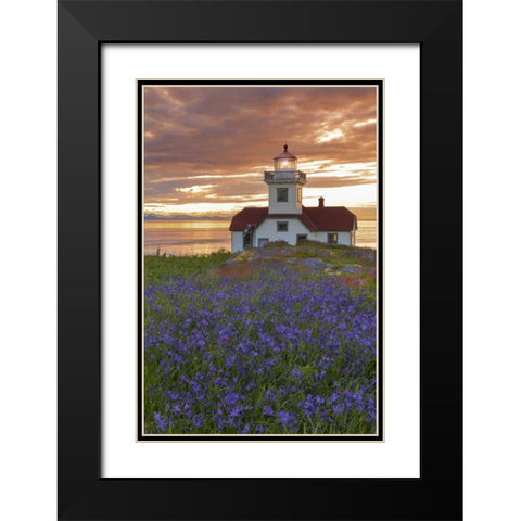 Washington, San Juan Islands Patos Lighthouse Black Modern Wood Framed Art Print with Double Matting by Paulson, Don