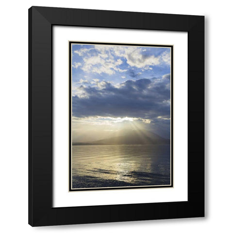 Washington, Seabeck God rays over Hood Canal Black Modern Wood Framed Art Print with Double Matting by Paulson, Don