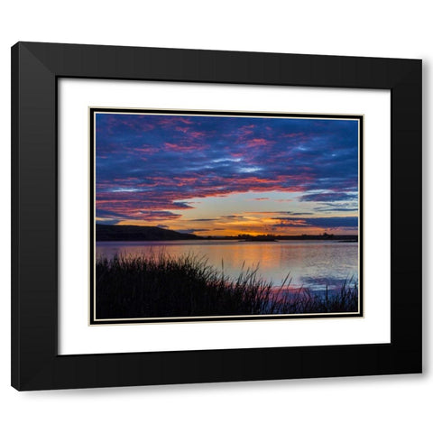 USA, Washington Sunset on Scooteney Reservoir Black Modern Wood Framed Art Print with Double Matting by Paulson, Don
