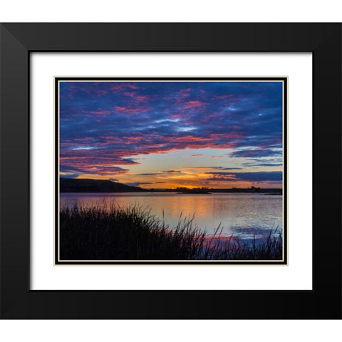 USA, Washington Sunset on Scooteney Reservoir Black Modern Wood Framed Art Print with Double Matting by Paulson, Don