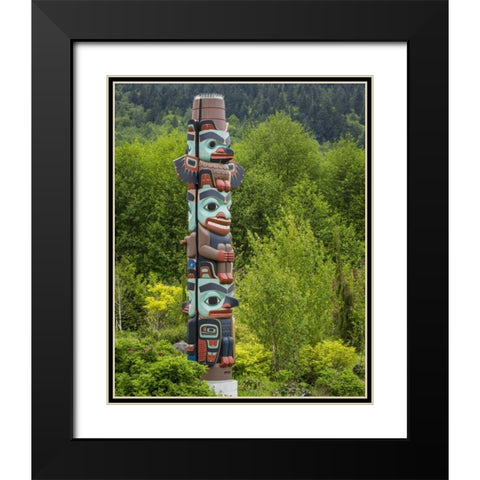 USA, Washington State, Jamestown Totem art PR Black Modern Wood Framed Art Print with Double Matting by Paulson, Don