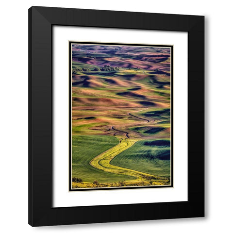 Washington State-Palouse Steptoe Butte at sunset  Black Modern Wood Framed Art Print with Double Matting by Jaynes Gallery