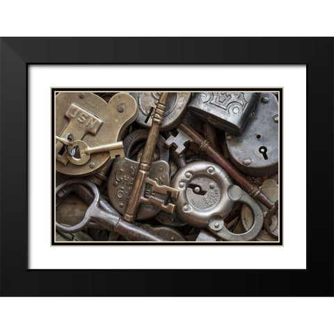 Washington State-Seabeck Close-up of locks and keys  Black Modern Wood Framed Art Print with Double Matting by Jaynes Gallery