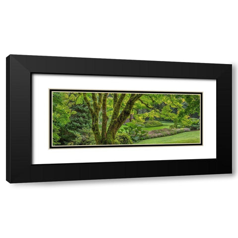 Washington State-Bainbridge Island Panoramic of garden  Black Modern Wood Framed Art Print with Double Matting by Jaynes Gallery