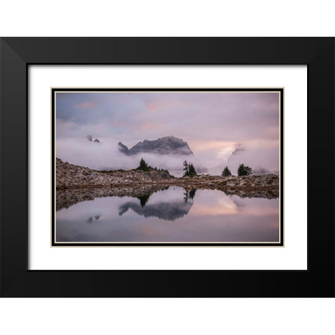 USA-Washington-Alpine Lakes Wilderness-Sunrise on Tank Lake Black Modern Wood Framed Art Print with Double Matting by Jaynes Gallery