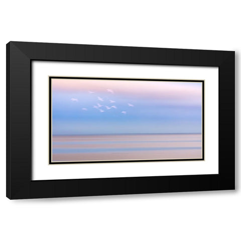 USA-Washington State-Seabeck Pastel sunrise panoramic over Hood Canal Black Modern Wood Framed Art Print with Double Matting by Jaynes Gallery