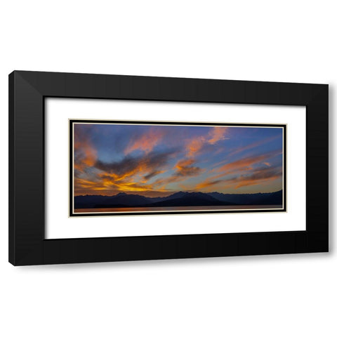 USA-Washington State-Seabeck Panoramic sunset on Hood Canal Black Modern Wood Framed Art Print with Double Matting by Jaynes Gallery