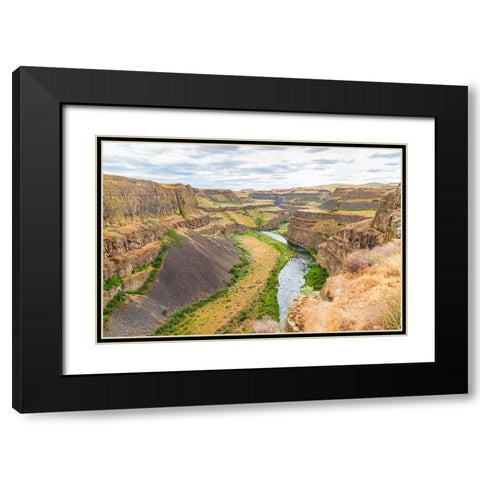 Palouse Falls State Park-Washington State-USA-The Palouse River Canyon in Palouse Falls State Park Black Modern Wood Framed Art Print with Double Matting by Wilson, Emily M.