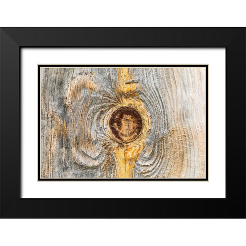 Latah-Washington State-USA-Knot in weathered wood on an old barn Black Modern Wood Framed Art Print with Double Matting by Wilson, Emily M.