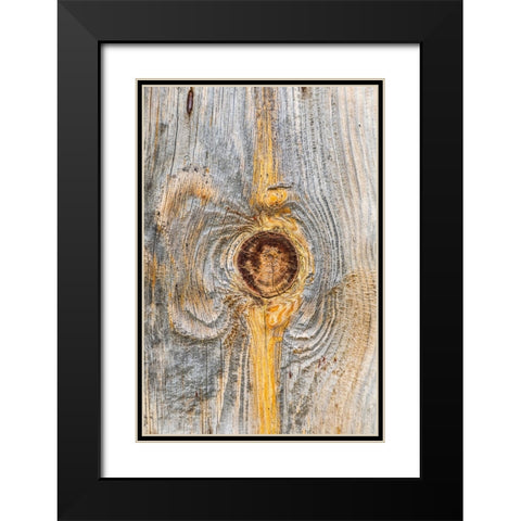 Latah-Washington State-USA-Knot in weathered wood on an old barn Black Modern Wood Framed Art Print with Double Matting by Wilson, Emily M.
