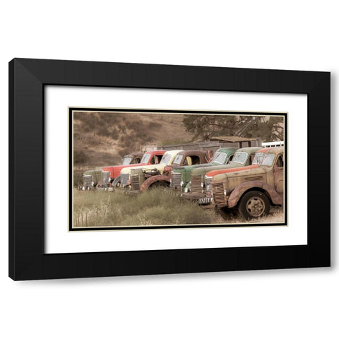 USA- Washington State- Whitman County- Palouse. Colfax. Old trucks. Black Modern Wood Framed Art Print with Double Matting by Wilson, Emily M.