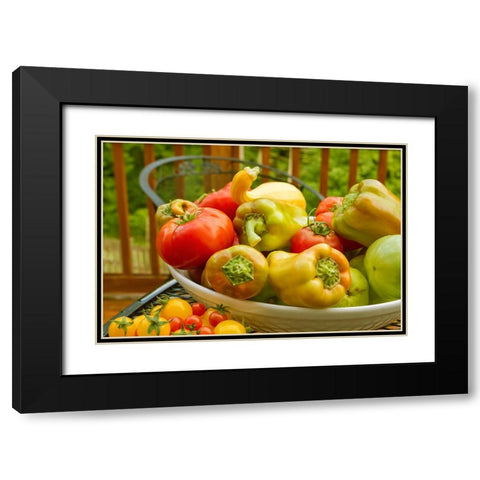 Sammamish-Washington State-USA Bowl of fresh produce Black Modern Wood Framed Art Print with Double Matting by Horton, Janet