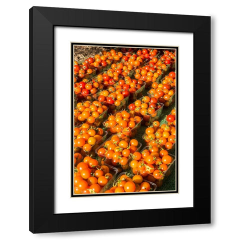 Issaquah-Washington State-USA Pints of cherry tomatoes for sale at a Farmers Market Black Modern Wood Framed Art Print with Double Matting by Horton, Janet